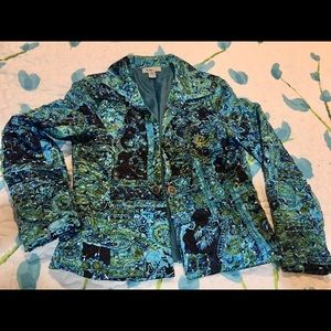 Blue print lightweight jacket